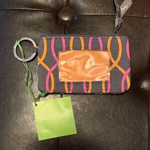 Vera Bradley Colorful zip ID Holder with Pink and Orange Accents New with tags